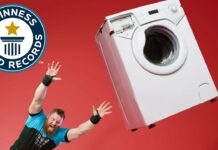 Eaeaki sa Sweden, nakabaton it guinness world title matapos ihaboy ro washing machine sa kaeayuon nga 14 feet!