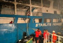 Missing nga 2 pasahero sa nasunog nga barko natumod eon, owa man it oil spill sa lugar – PCG