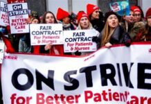 Hubeag protesta it mga nurses sa New York, panawagan hay labor contract