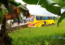 Daywang ka bus, naaksidente sa may diversion road nga sakop it Brgy. Tondog, Tangalan