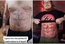 Eaeaki sa U.K., nagpa-tattoo it abs sa tiyan agud nga indi eon mag-workout sa gym!