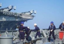 Aerial gunnery ag replenishment-at-sea exercises it US ag Philippine Navy, ginpatigayon sa Palawan