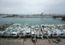 Southern Okinawa Islands it Japan, haom eon sa pagpaeanasa ni tropical storm Mawar