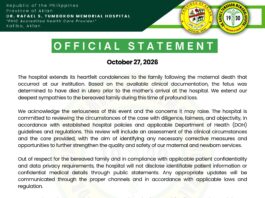 Aklan Provincial Hospital, nangakong sisilipin ang kaso ng nasawing buntis