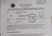 Ginrelieve nga deputy operation officer sang city traffic bangud sa ginaaligar pagpangotong, magapangatubang sang kaso