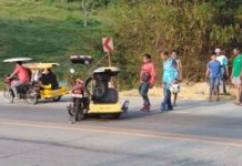 Tricycle, nag-over shoot sa national highway kag nabunggo sa poste sang kuryente sa Brgy. Paraiso, Koronadal City; drayber pilason
