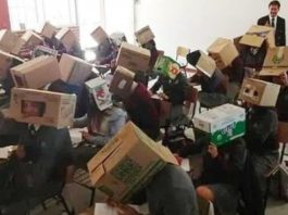 Mga estudyante ginpasuksok sang karton sa tion sang exam agud indi makapangopya; manunudlo, ginpakamalaut