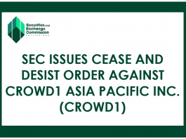 SEC, nagpaguwa sang cease and desist order vs operasyon sang kontrobersyal nga Crowd-1 Asia Pacific Inc.