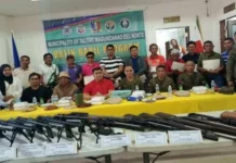 20 loose firearms, ginsungka sang mga residente sang Talitay, Maguindanao del Norte