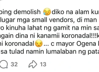 Mga vendors nga naapektuhan sa demolition sa Koronadal City, nagpaabot sang kalain sang buot; Mayor Araquil, nagdepensa