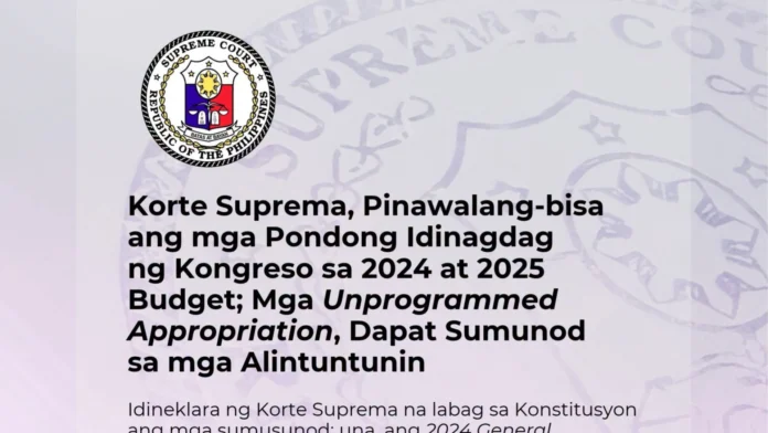 idineklara-korte-suprema-labag-konstitusyon-ilang-probisyon-2024-2025-2026-general-appropriations-act-gaa