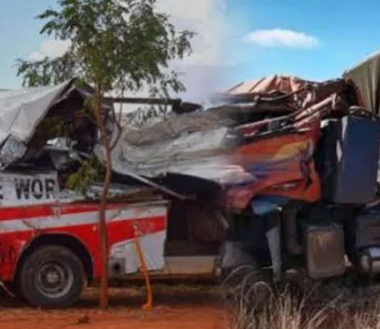 Indi magnubo sa 22 ang patay, 24 ang pilason sa pagbungguanay sang bus kag truck sa Kenya