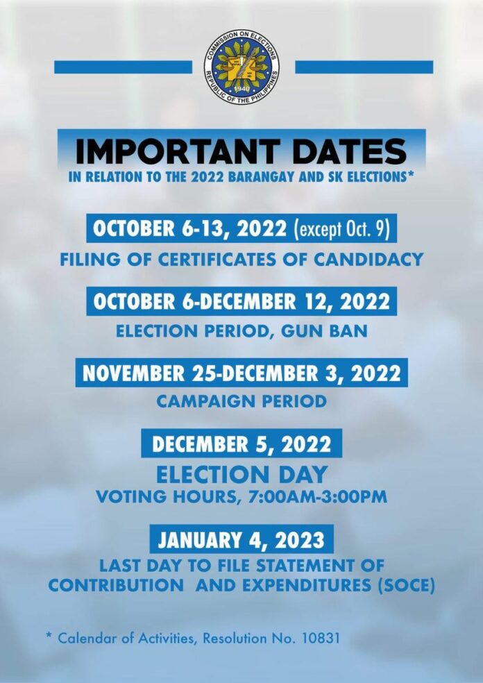 election schedule