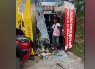 Maysa a bus nagbaliktad kalpasan a naawanan ti preno iti Brgy. Baruyen iti ili ti Bangui