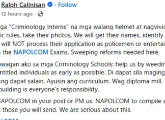 ‘Kamote’ a criminology interns, saan a mapalubosan nga agpulis – NAPOLCOM