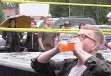Maysa a lalaki idiay Finland, ininom na ti 16.9 ounces nga orange soda iti uneg laeng ti 3.16 seconds