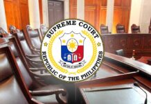 Tallo nga opisyales ti Office of the Judiciary Marshals, nagsapatan kenni Chief Justice Gesmundo