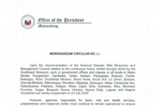 Sumagmamano a probinsya, suspendido ti klase ken opisina ti gobierno da ita nga aldaw