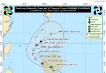 Bagyo Queenie, napagtalinaed iti kapigsana bayat nga adda iti Philippine Sea; ITCZ, mangapektar idiay Visayas ken Mindanao