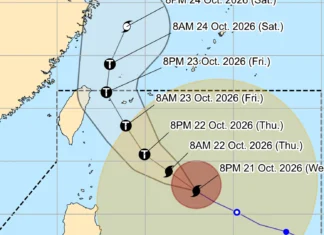 SUPER TYPHOON ROSAL, nangrugin nga agturong iti amianan-a-palaud bayat nga adda iti kabaybayan, daya ti Extreme Northern Luzon