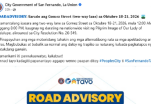 Temporaryo a pannakaiserra ti two-way lane iti Gomez Street ditoy siyudad, maipatungpal manipud October 18 to 21, 2026