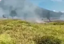 Halos isang hektarya natupok sa nangyaring grassfire sa paanan ng bulkang Mayon dahil sa matinding init ng panahon grassfire in Mayon volcano
