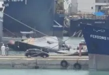 Iranian Navy Destroyer luminubog mantang pigpapakarahay Iranian warship