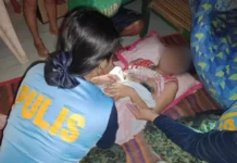 Mga kapulisan ng San Andres PNP, tinulungan na mapaanak ang isang ginang matapos ang pananalasa ng super typhoon Pepito sa Catanduanes San Andres MPS