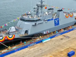 Ikatulong offshore patrol vessel kan Philippine Navy inilansar sa South Korea