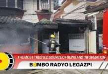 Residential house sa Legazpi bahagyang nasulo, P194k an kantidad kan danyos