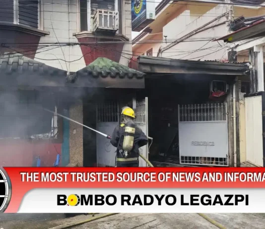 Residential house sa Legazpi bahagyang nasulo, P194k an kantidad kan danyos