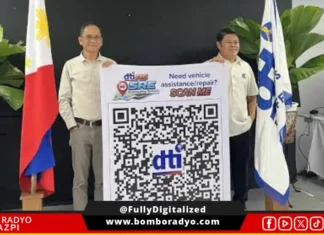 DTI Bicol, makabit nin QR code sa Maharlika highway para sa geotagging kan mga accredited repair shop