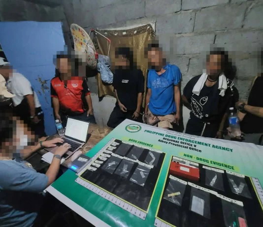 Drug den, nasakyada sa Legazpi City; apat, arestado