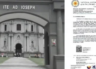Historical Marker sa Archdiocesan Shrine and Parish of St. Joseph sa San Jose, aprubado na