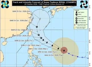 Super Typhoon Rosal, naglaog na sa PAR; Signal No. 1, Itinaas sa Nagkapirang Parte kan Luzon