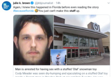 Lalaki sa Florida arestado dahil sa ‘panggahasa’ sa stuff toy Olaf
