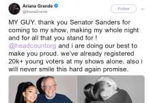 Ariana Grande piniling maging pangulo si Bernie Sanders Ariana Grande and Sanders