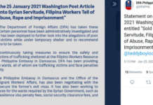DFA tiniyak na inaasikaso na ang mga OFW na biktima ng human trafficking sa Syria DFA 2