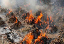 India COVID deaths lagpas na 200,000; record high muli mga bagong infections sa 362,757 India COVID dead cremate