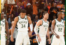 Bucks abanse na 3-2, isang panalo na lang kailangan para maibulsa ang historic NBA crown Giannis Khris lopez Milwaukee bucks