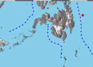 Magnitude 5.7 na lindol, naitala sa karagatang malapit sa Surigao del Sur