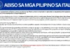 Mga Pinoy sa Italy, pinayuhang mag-ingat dahil sa nakaambang mga demonstrasyon