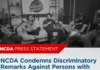 NCDA, kinundina ang discriminatory remarks sa mga taong may kapansanan