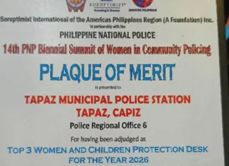 Tapaz Mps, Nag-angkon sang Pagkilala bilang Top 3 Women And Children Protection Desks sa Ginpatigayon nga 14th PNP National Biennial Summit of Women in Communuity Policing 2026