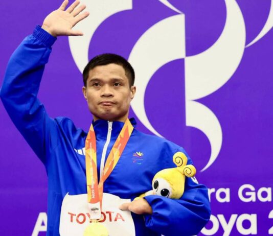 Filipino para swimmer nga si Ernie Gawilan, nakakuha sang una nga gold medal para sa Pilipinas sa 2026 Asian Para Games
