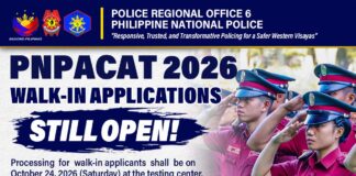 Walk-in applications para sa PNPACAT 2026, bukas pa asta sa October 25 sa Iloilo City