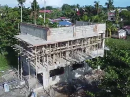 Konstruksyon sang two-storey multi-purpose hall sa Barangay Banica, Roxas City, yara na sa 50%