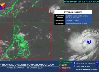 Bagyong Champi posibleng maging super typhoon, ngunit mababa ang tiyansang mag-landfall sa Pilipinas