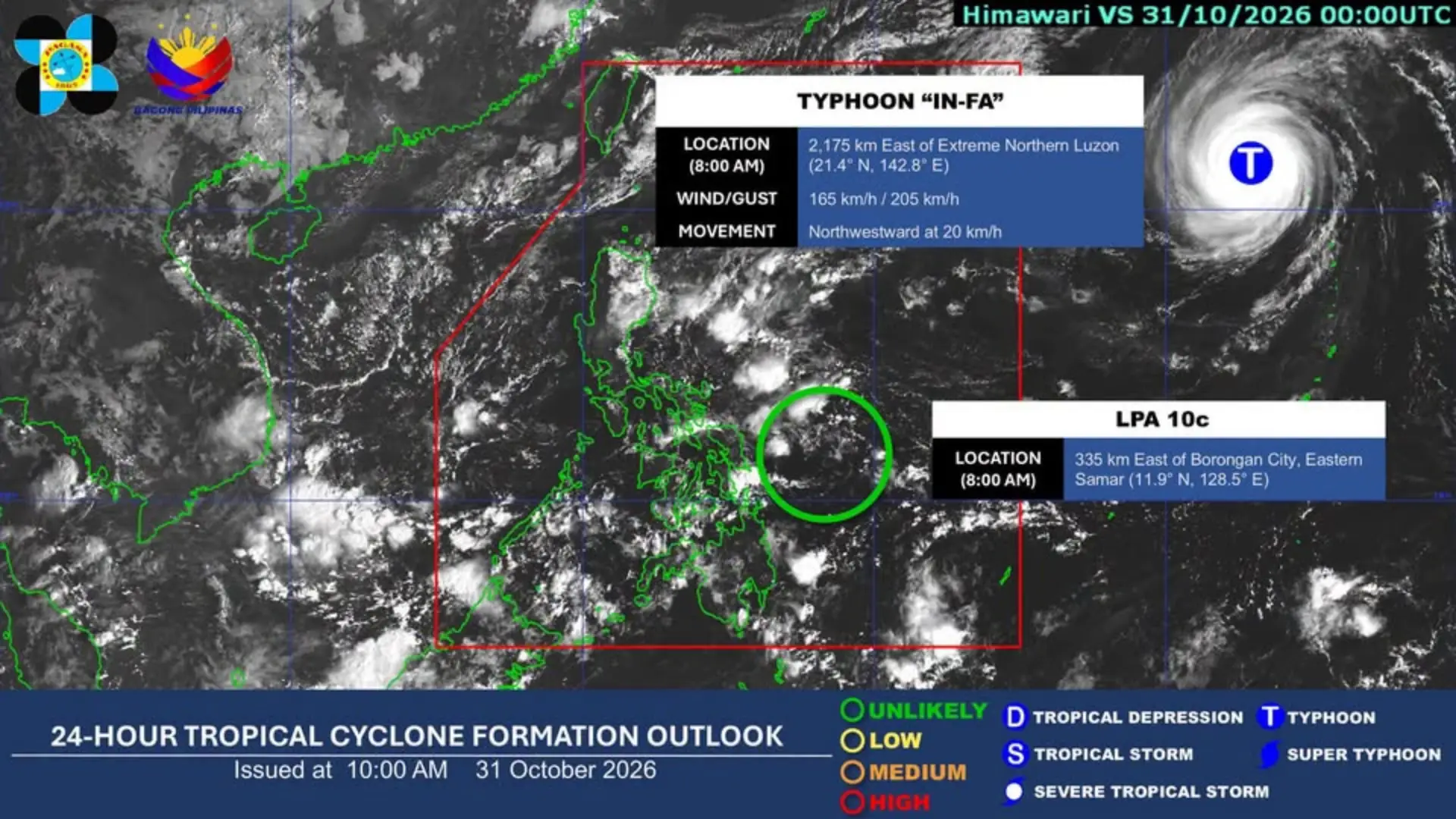 Low pressure area sa bahagi ng Eastern Samar patuloy na binabantayan; Isa pang bagyo, na-monitor sa labas ng PAR