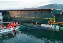 58 sakay ng tumagilid na RoRo vessel sa Quezon, ligtas na nasagip ng PCG